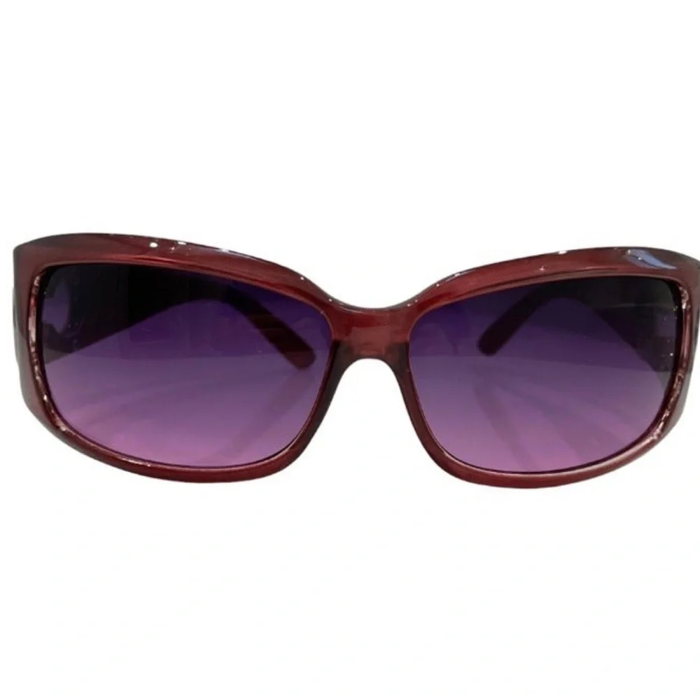 GC METALLIC BURGUNDY COLOR WRAP AROUND SUNGLASSES